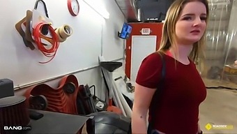 Busty Blonde Pays For Car Repair With A Steamy Encounter