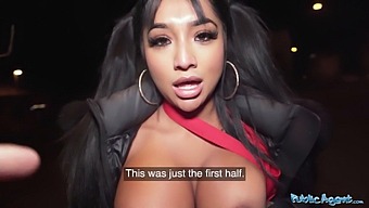 Interracial Encounter: Asian Beauty Seduced In Public By Agent With Impressive Physique
